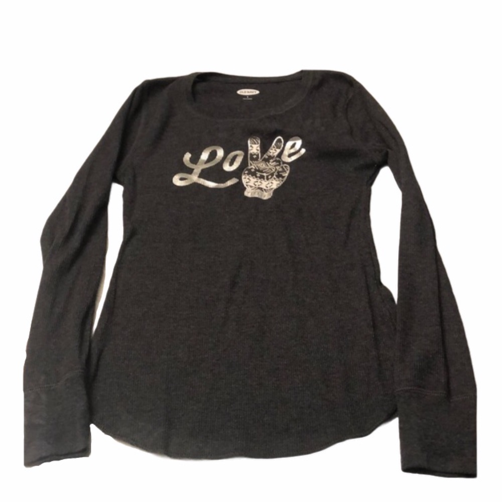 Old Navy Gray waffle long sleeve T-shirt size small